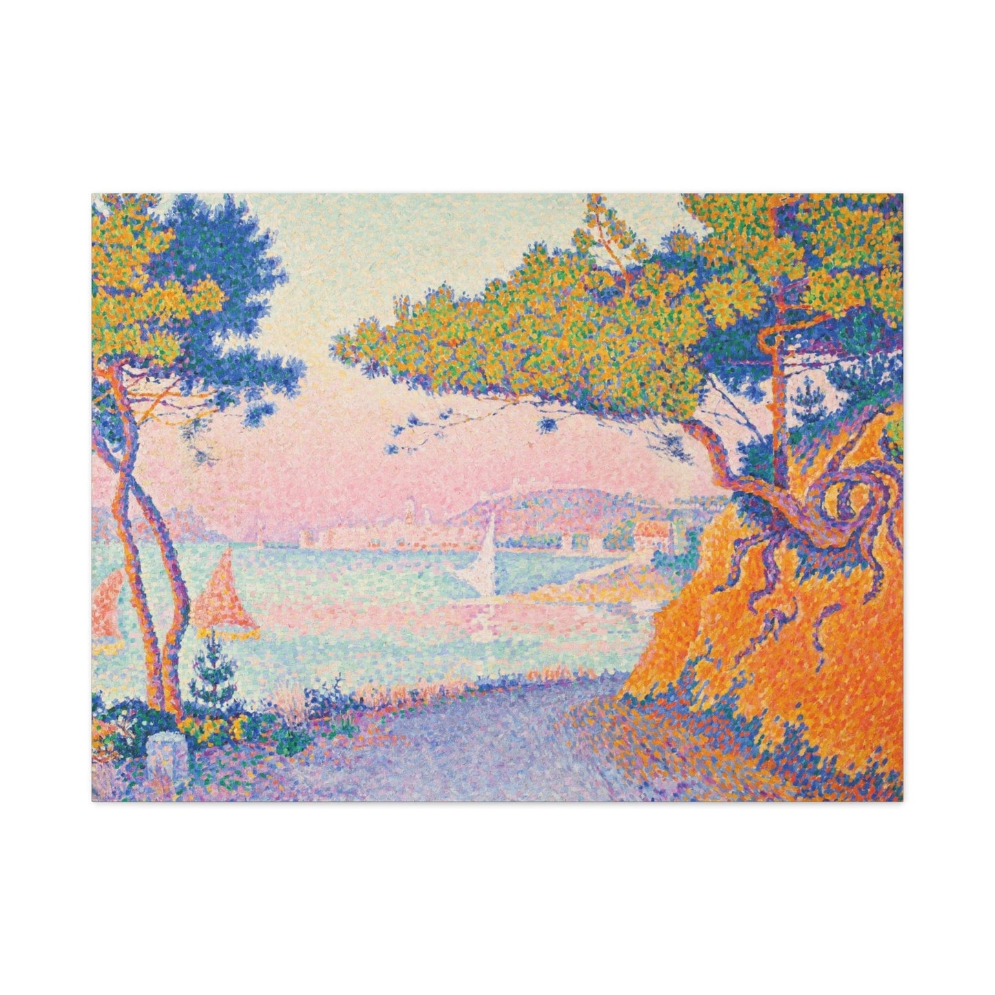 Canvas 40" x 30" (Horizontal) / 1.25" Golfe Juan (1896) by Paul Signac, Stretched Matte Canvas
