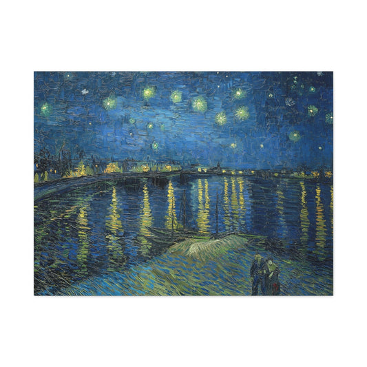Canvas 40" x 30" (Horizontal) / 1.25" Starry Night Over the Rhone, Stretched Matte Canvas