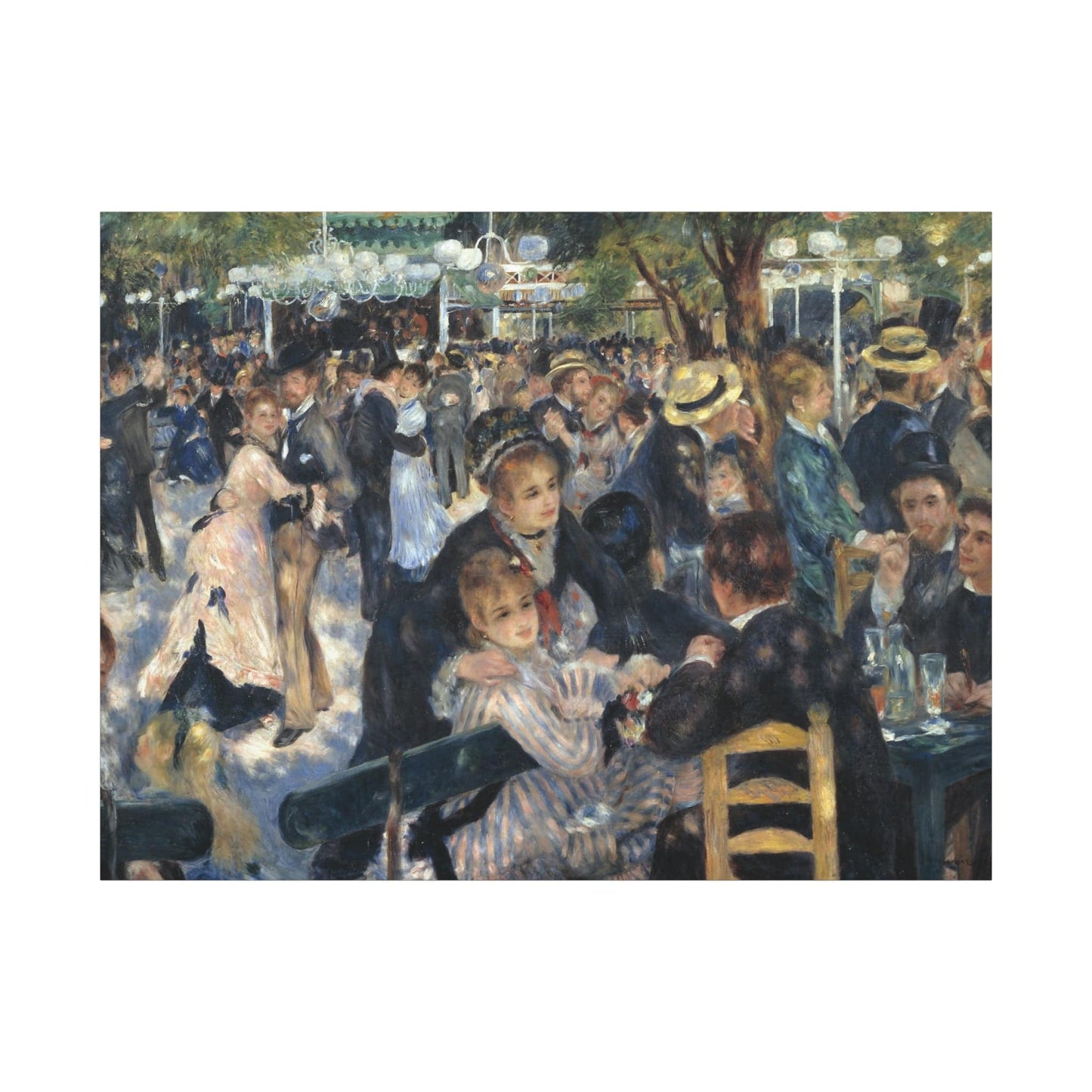 Canvas 48" x 36" (Horizontal) / 1.25" Bal du moulin de la Galette by Pierre-Auguste Renoir, Stretched Matte Canvas