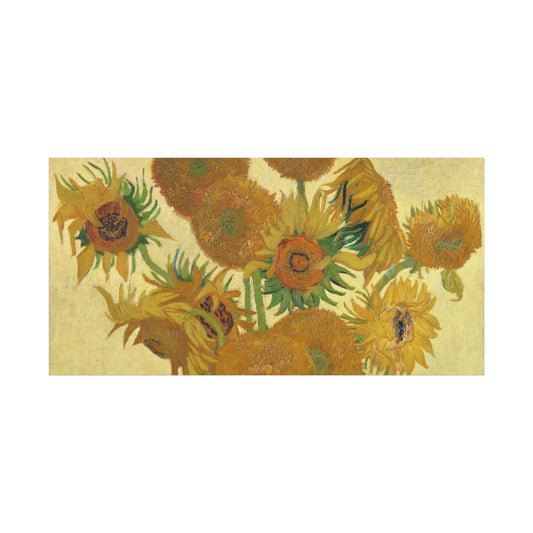 Canvas 60" x 30" (Horizontal) / 1.25" Sunflowers by Vincent Van Gogh, Stretched Matte Canvas