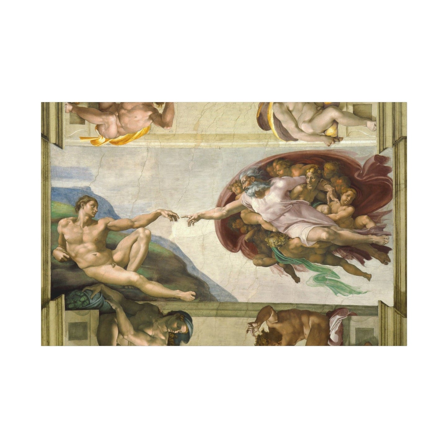 Canvas 60" x 40" (Horizontal) / 1.25" Creation of Adam, Stretched Matte Canvas