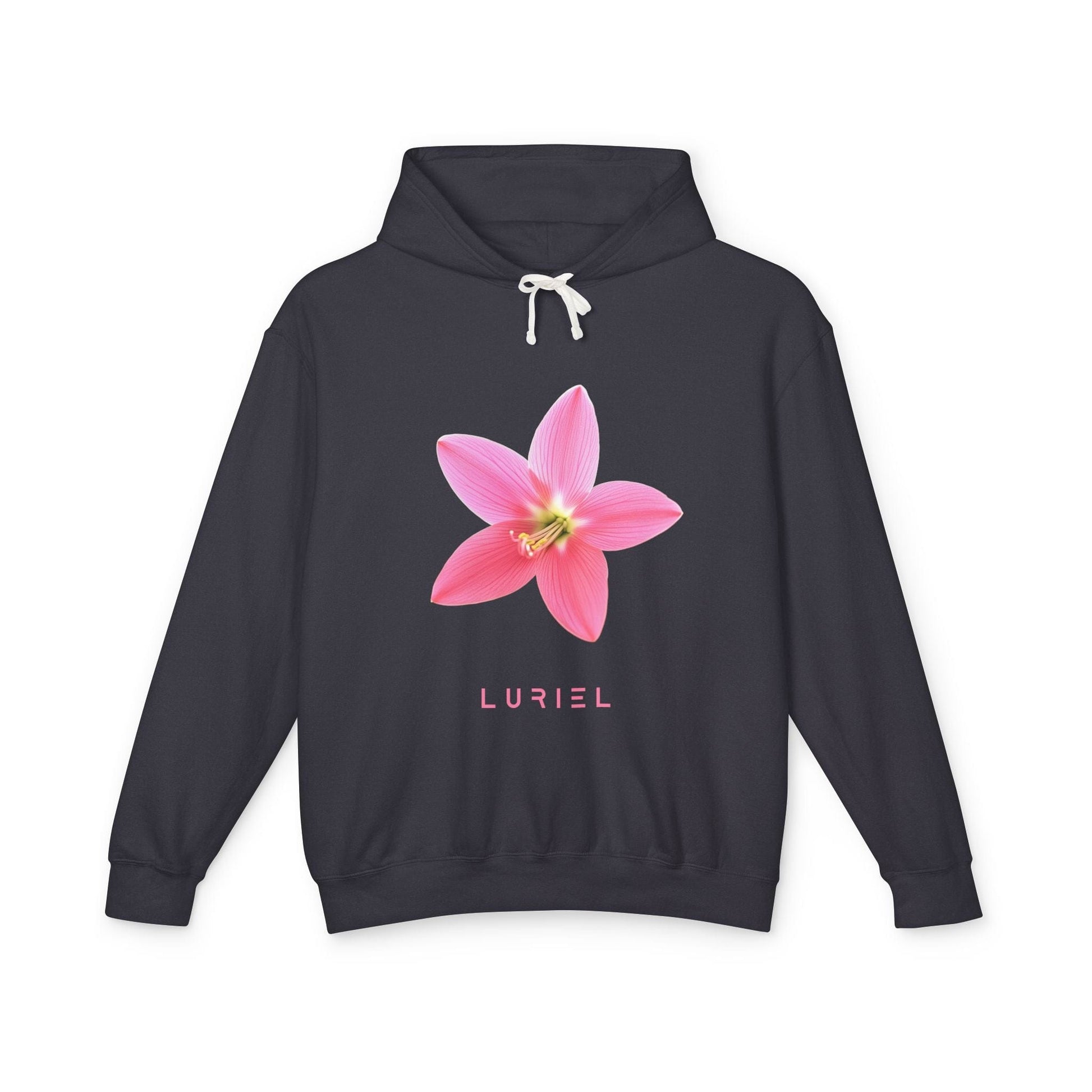 Hoodie Black / S Pink Rain Lily Unisex 100% Cotton Hooded Sweatshirt