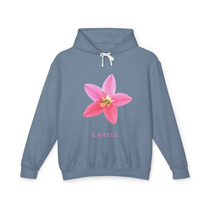 Hoodie Blue Jean / S Pink Rain Lily Unisex 100% Cotton Hooded Sweatshirt