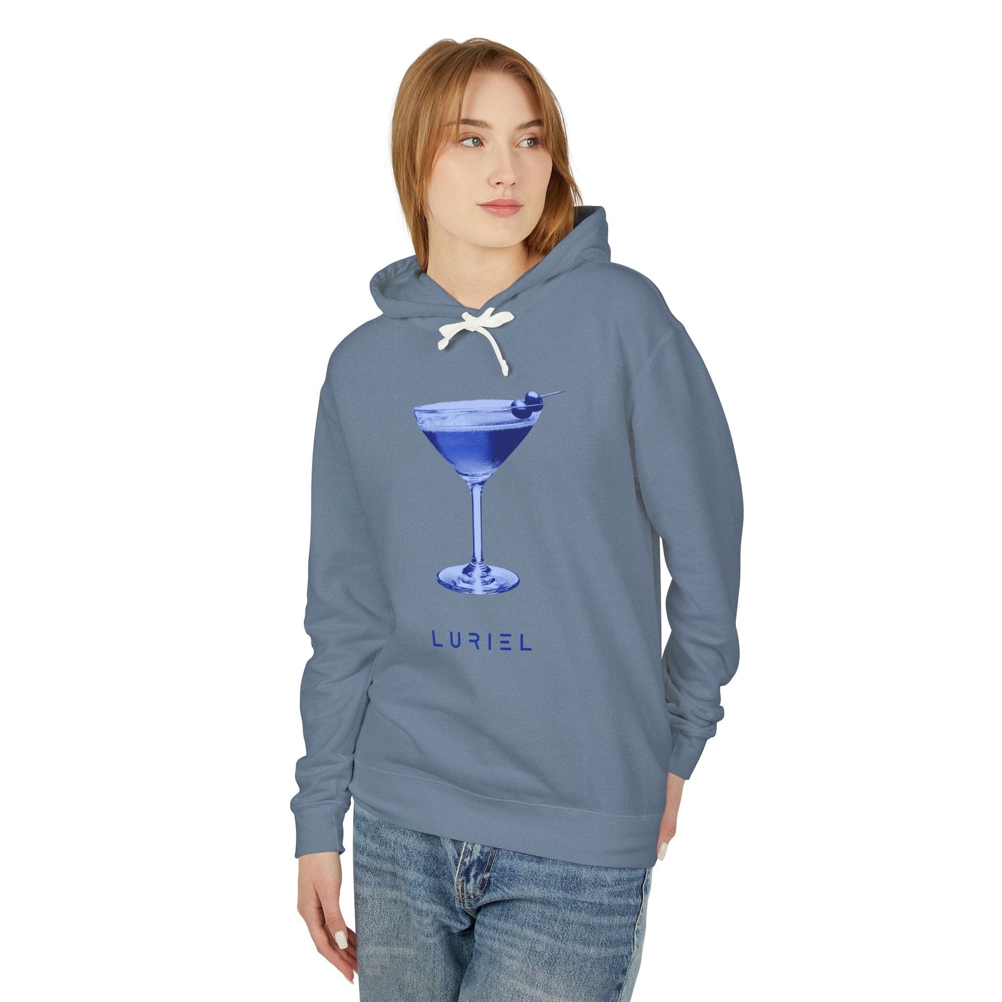 Hoodie Blue Martini Unisex 100% Cotton Hooded Sweatshirt