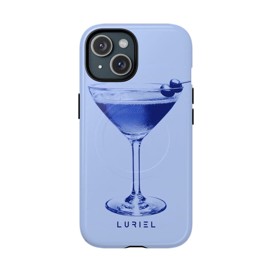 Phone Case iPhone 15 / Glossy Blue Martini Tough Magsafe Case