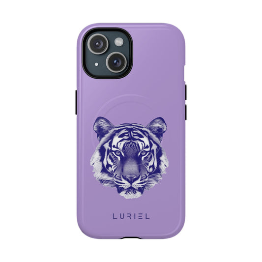 Phone Case iPhone 15 / Glossy Blue Tiger Tough Magsafe Case