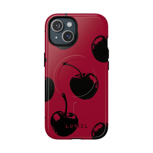 Phone Case iPhone 15 / Glossy Cherries Tough Magsafe Case