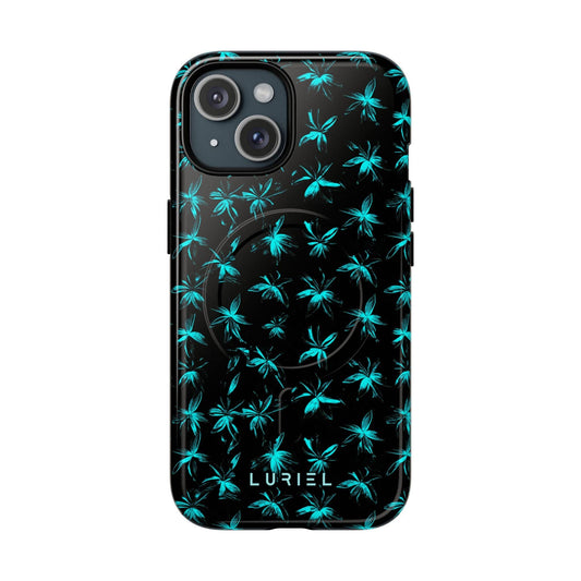 Phone Case iPhone 15 / Glossy Fluorescent Blue Tough Magsafe Case