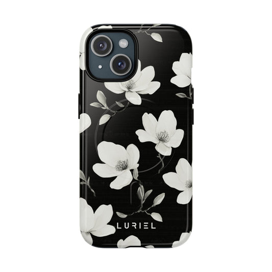 Phone Case iPhone 15 / Glossy White Lotus Tough Magsafe Case
