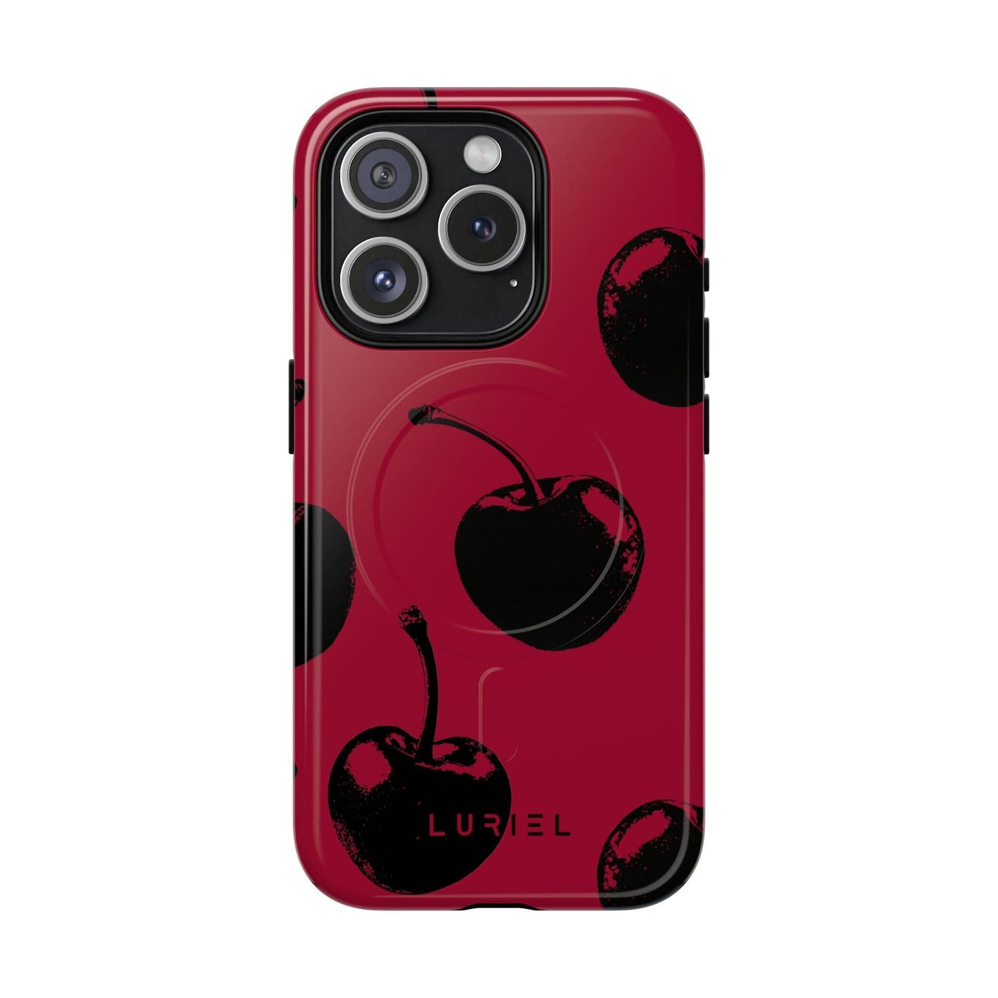 Phone Case iPhone 15 Pro / Glossy Cherries Tough Magsafe Case