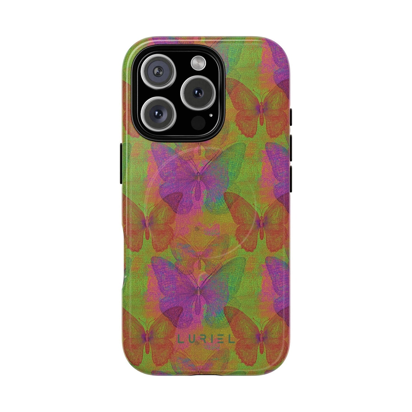 Phone Case iPhone 16 Pro / Glossy Deep House Butterflies Tough Magsafe Case