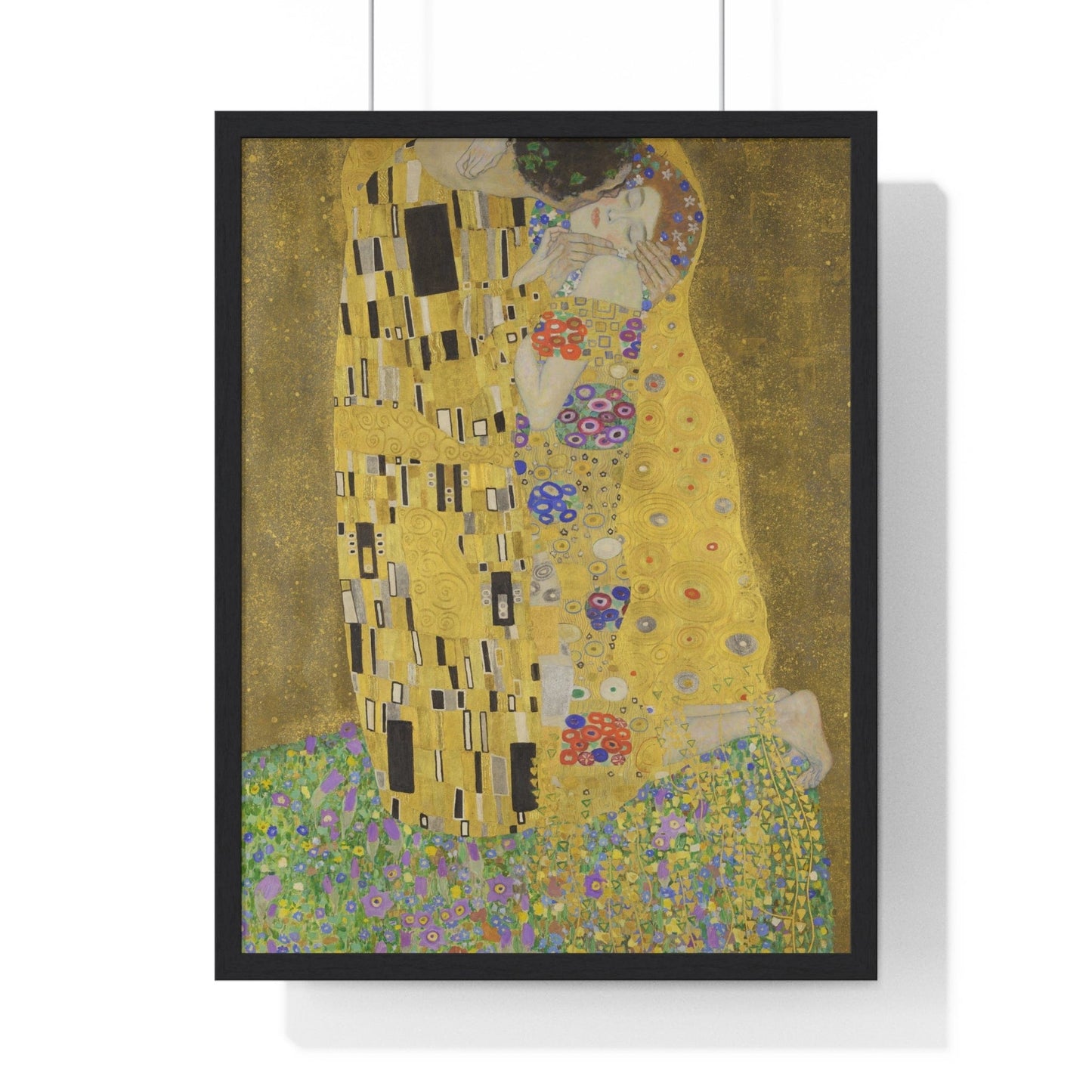 Poster 18″ x 24″ / Black The Kiss by Gustav Klimt, Framed Print