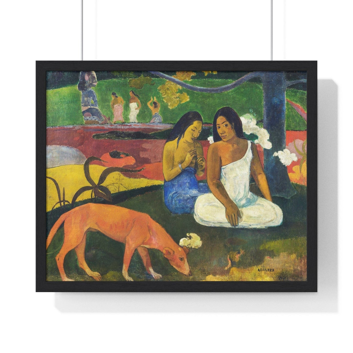 Poster 20" x 16" / Black Arearea (1892) by Paul Gauguin Framed Print