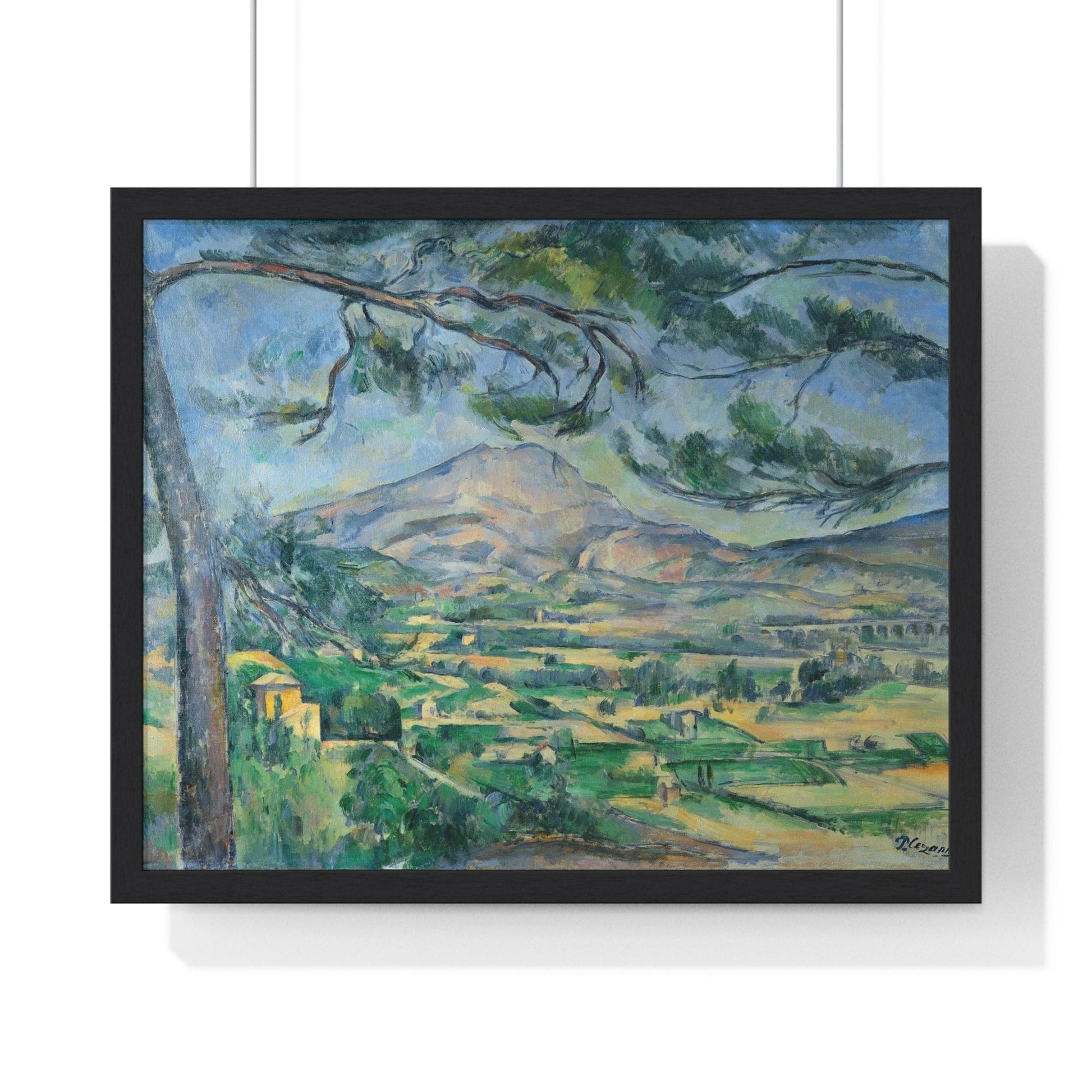 Poster 20" x 16" / Black Mont Sainte-Victoire With Large Pine by Paul Cézanne, Framed Print