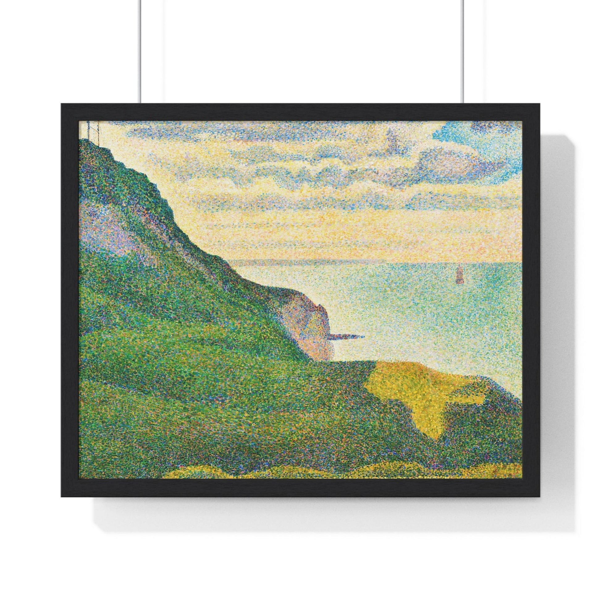 Poster 20" x 16" / Black Seascape at Port-en-Bessin, Normandy by Georges Seurat (1888) Framed Print