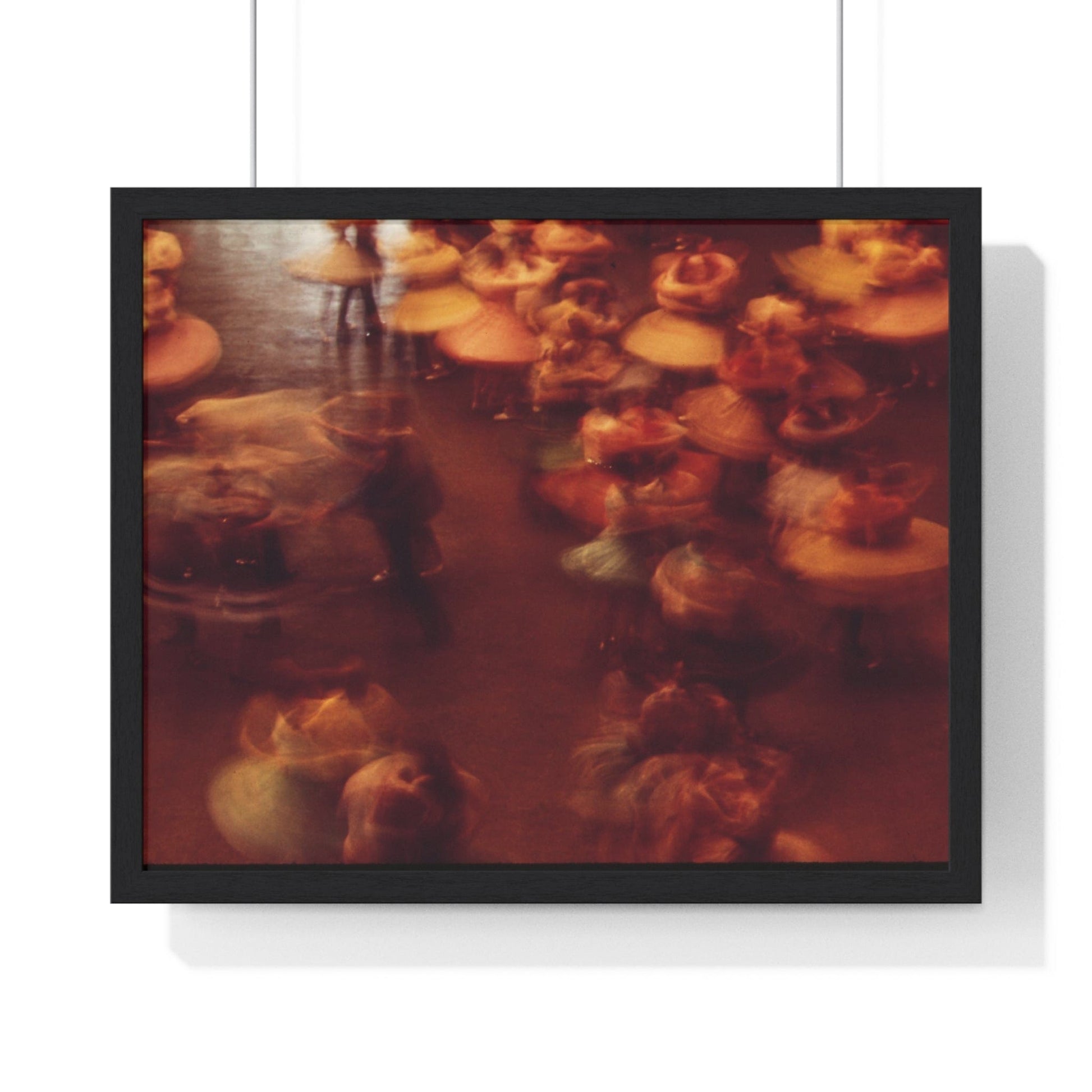 Poster 20" x 16" / Black Skirts Whirling At A Dance Festival Framed Print