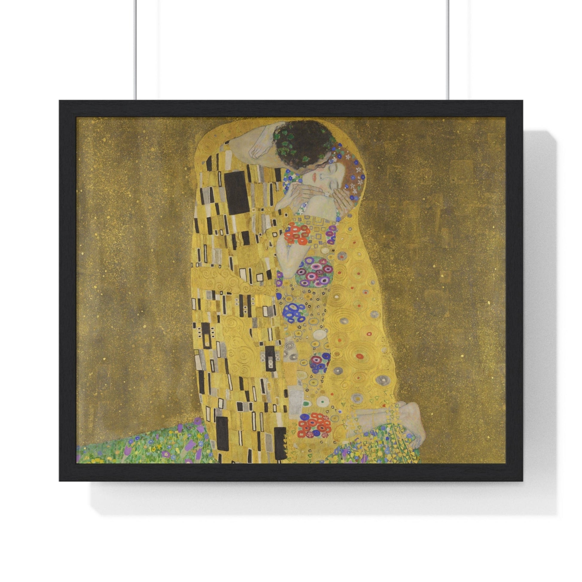Poster 20" x 16" / Black The Kiss by Gustav Klimt, Framed Print