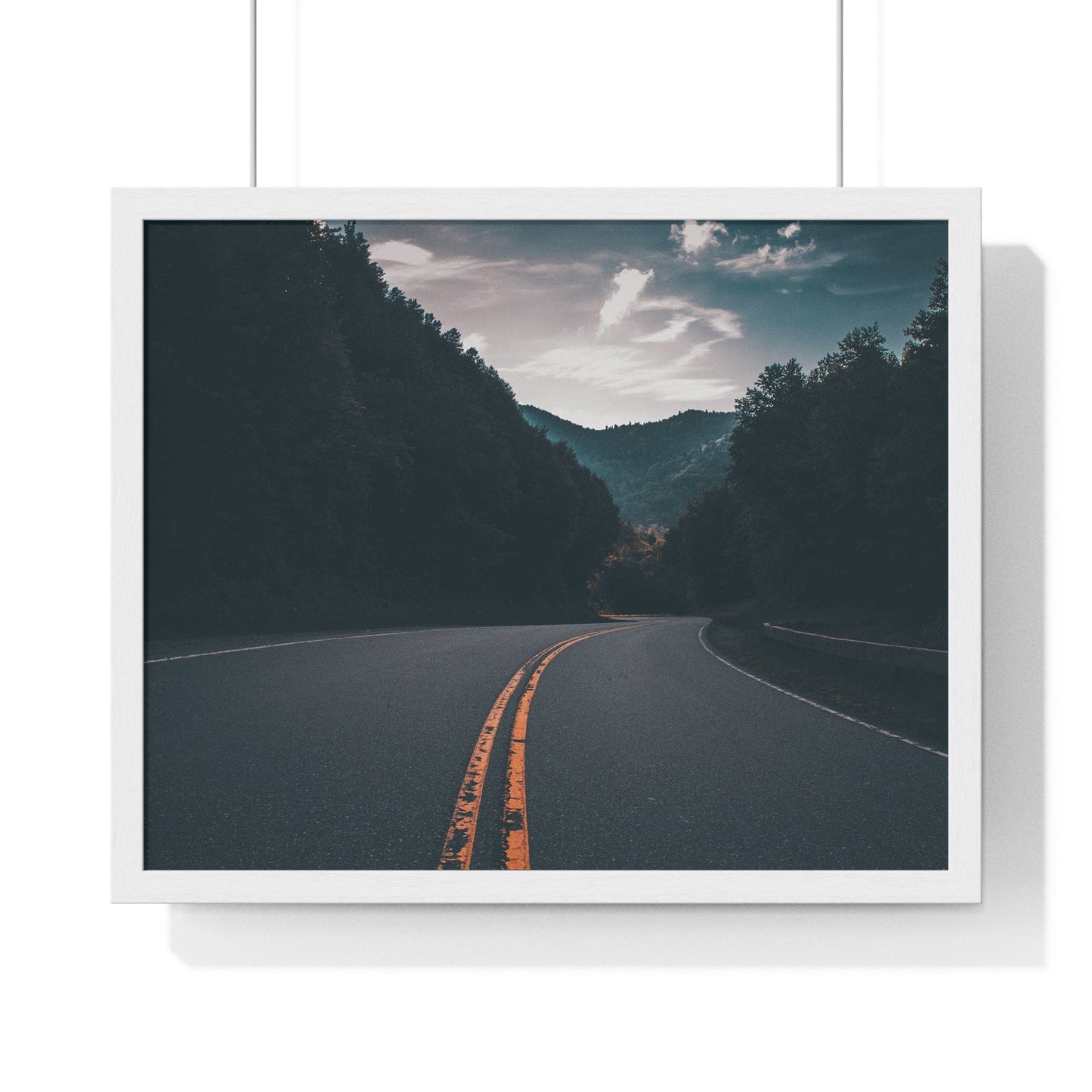 Poster 20" x 16" / White Great Smoky Mountains Road, US, Framed Print