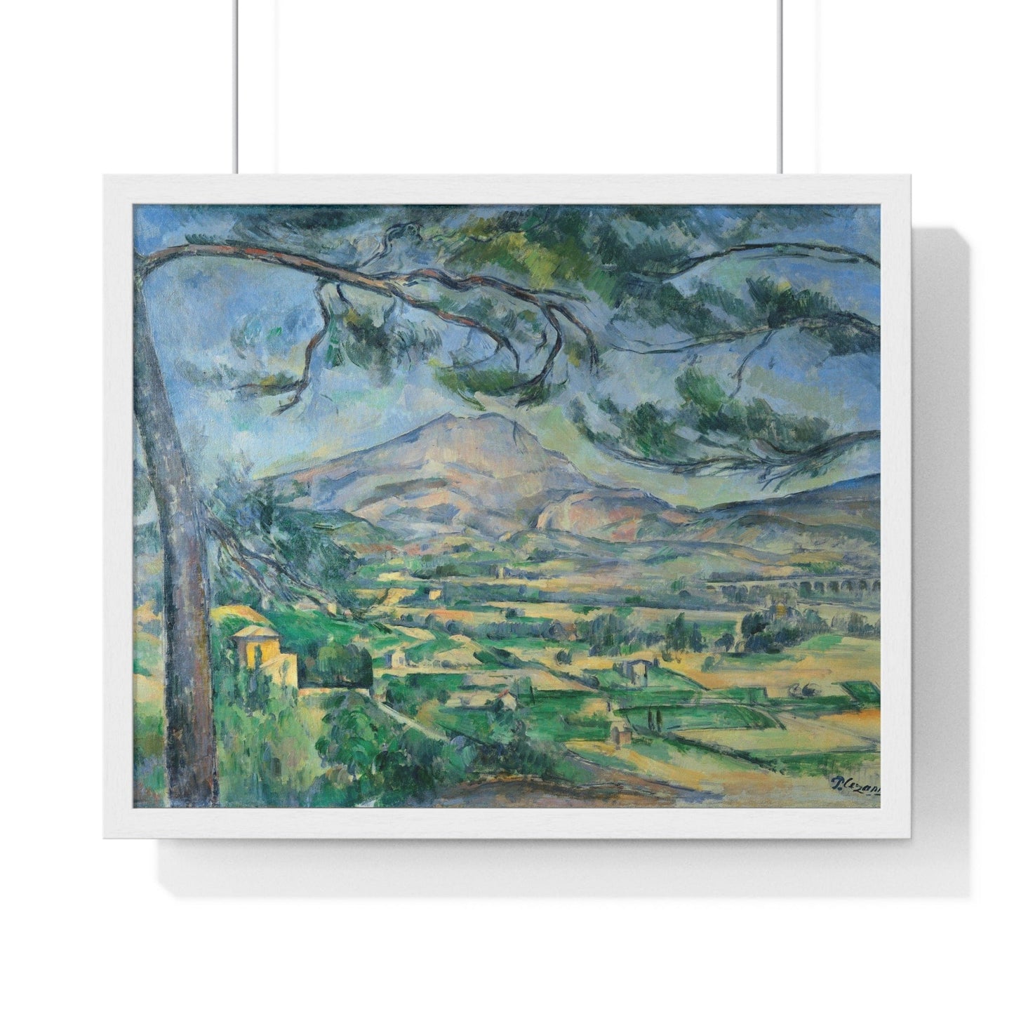 Poster 20" x 16" / White Mont Sainte-Victoire With Large Pine by Paul Cézanne, Framed Print
