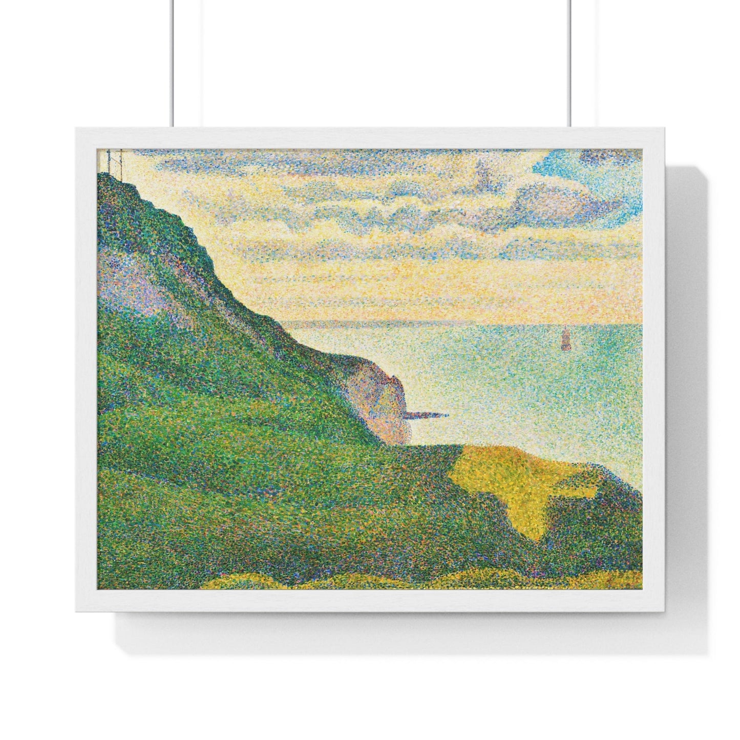 Poster 20" x 16" / White Seascape at Port-en-Bessin, Normandy by Georges Seurat (1888) Framed Print