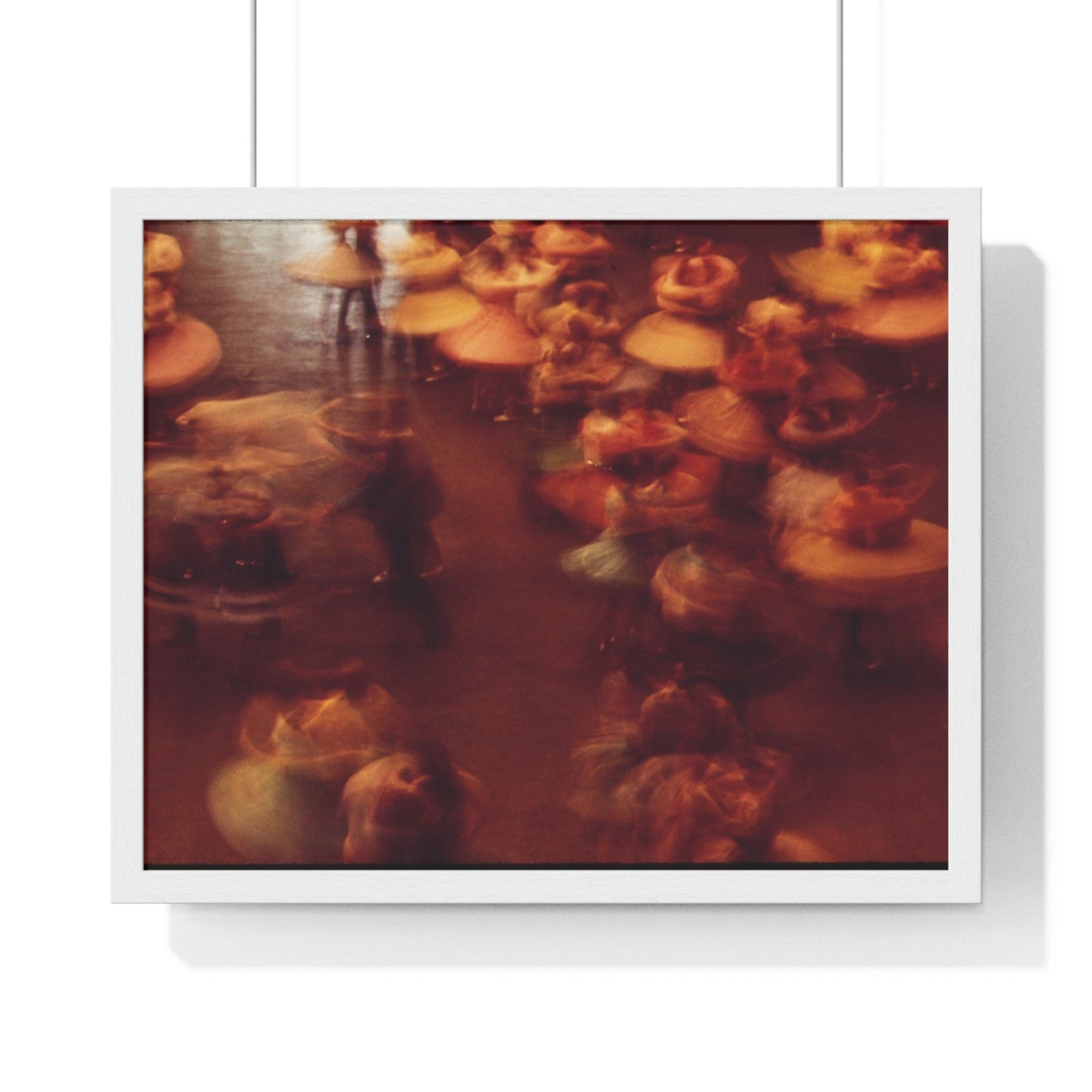 Poster 20" x 16" / White Skirts Whirling At A Dance Festival Framed Print