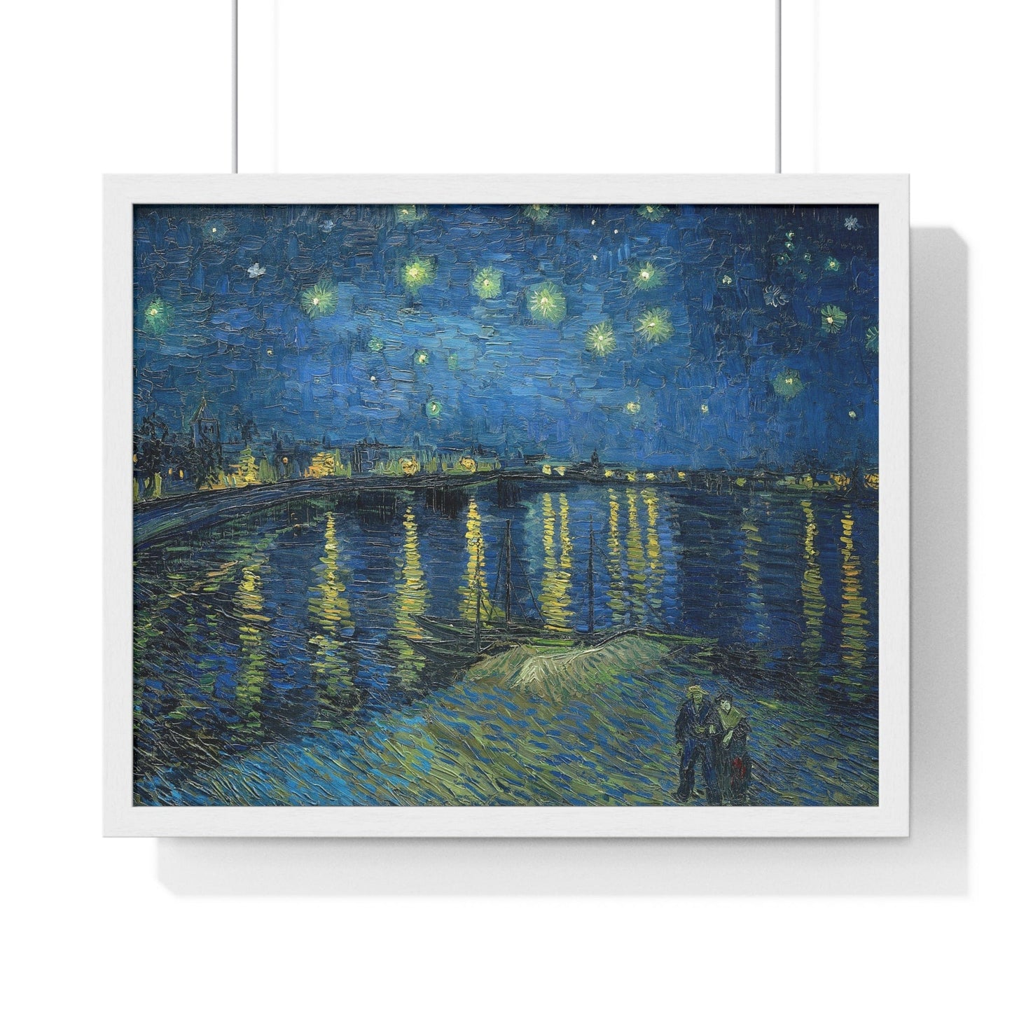 Poster 20" x 16" / White Starry Night Over The Rhone Framed Print