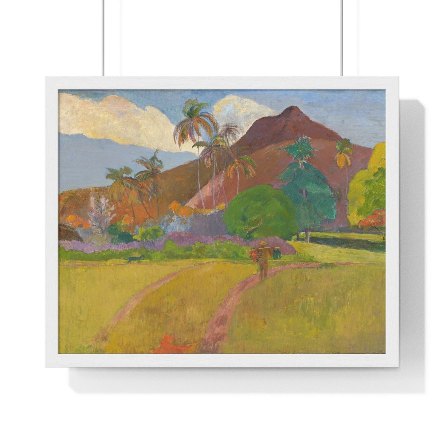 Poster 20" x 16" / White Tahitian Landscape (1891) by Paul Gauguin Framed Print