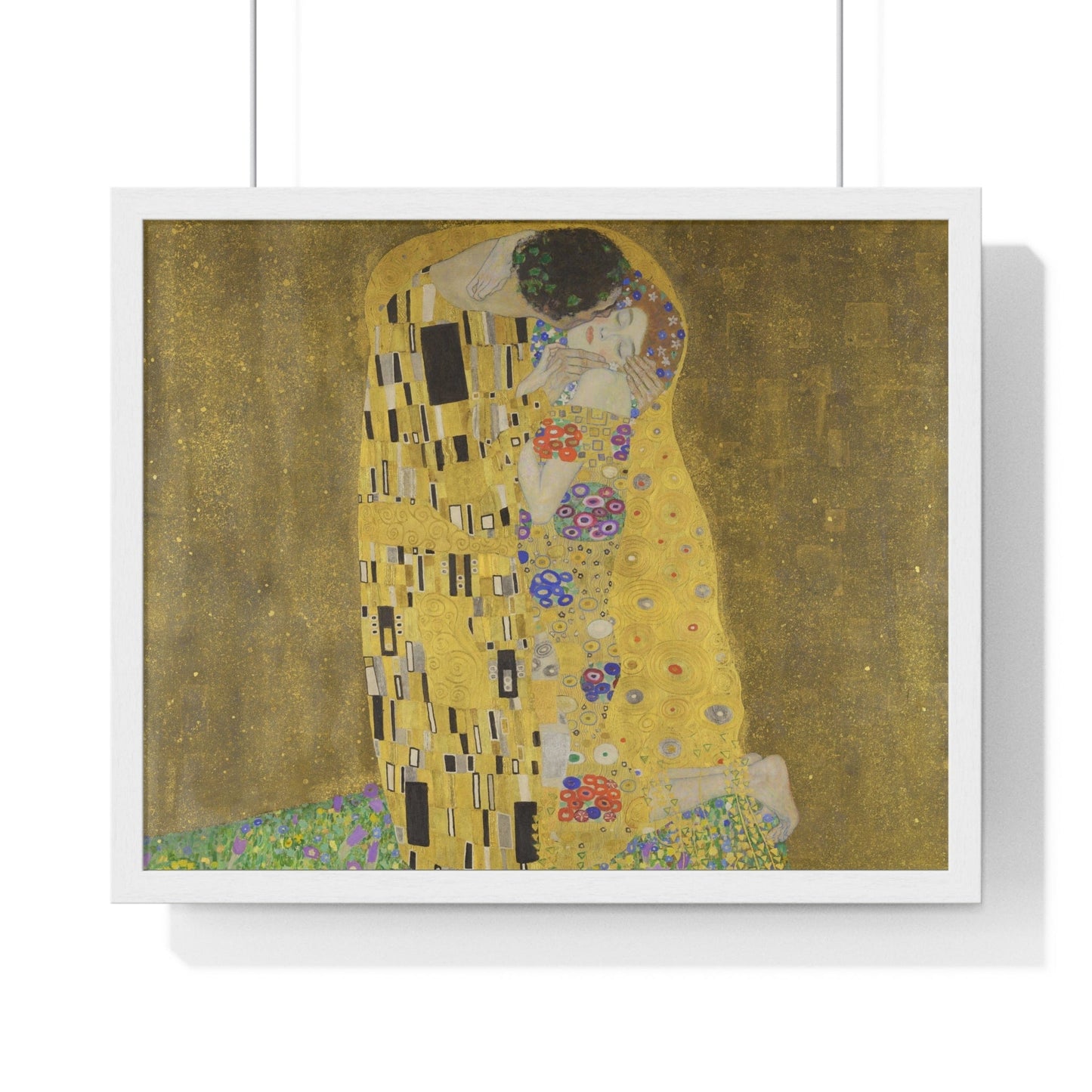 Poster 20" x 16" / White The Kiss by Gustav Klimt, Framed Print