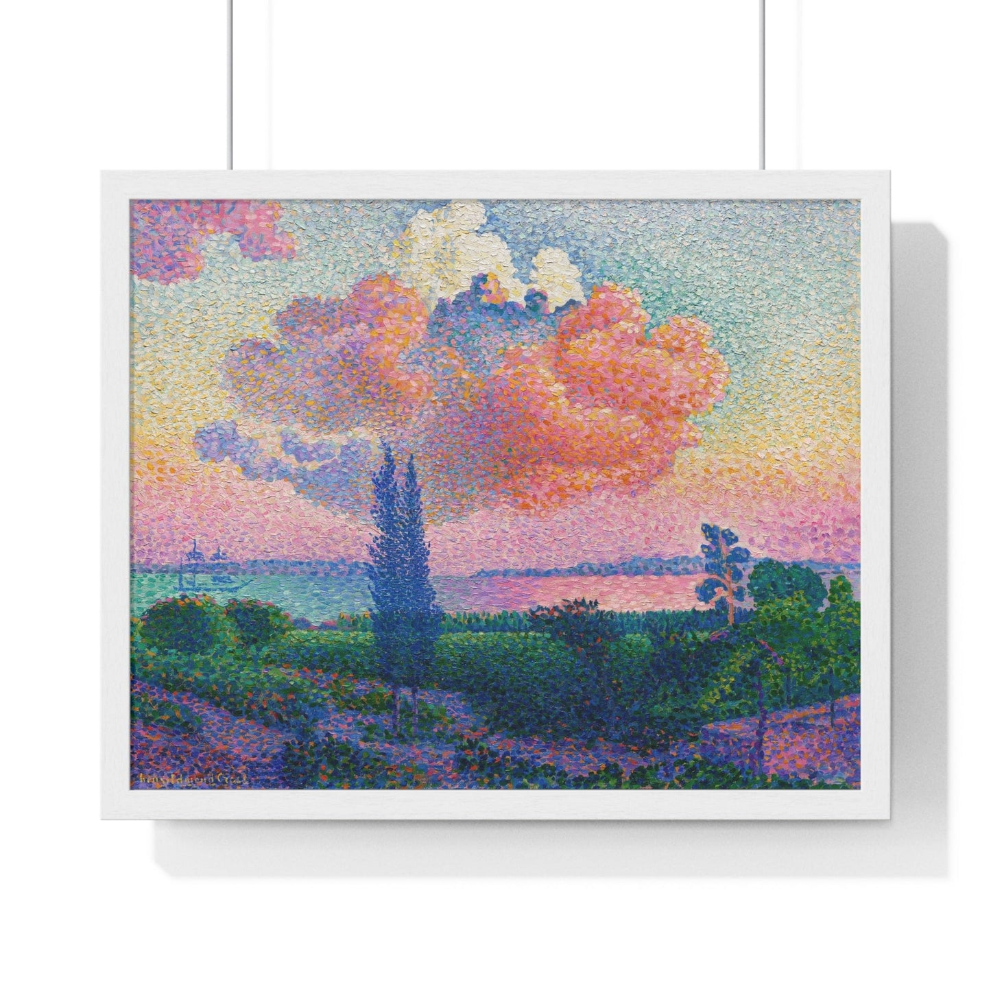Poster 20" x 16" / White The Pink Cloud (ca. 1896) by Henri-Edmond Cross, Framed Print