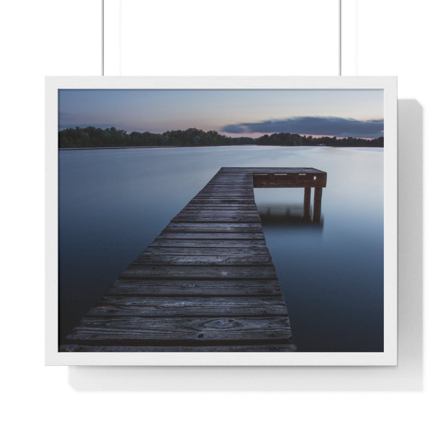 Poster 20" x 16" / White Wooden Jetty Framed Print