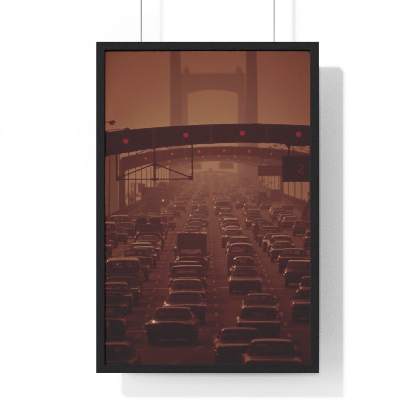 Poster 20" x 30" / Black Walt Whitman Bridge, New Jersey Vintage photograph Framed Print