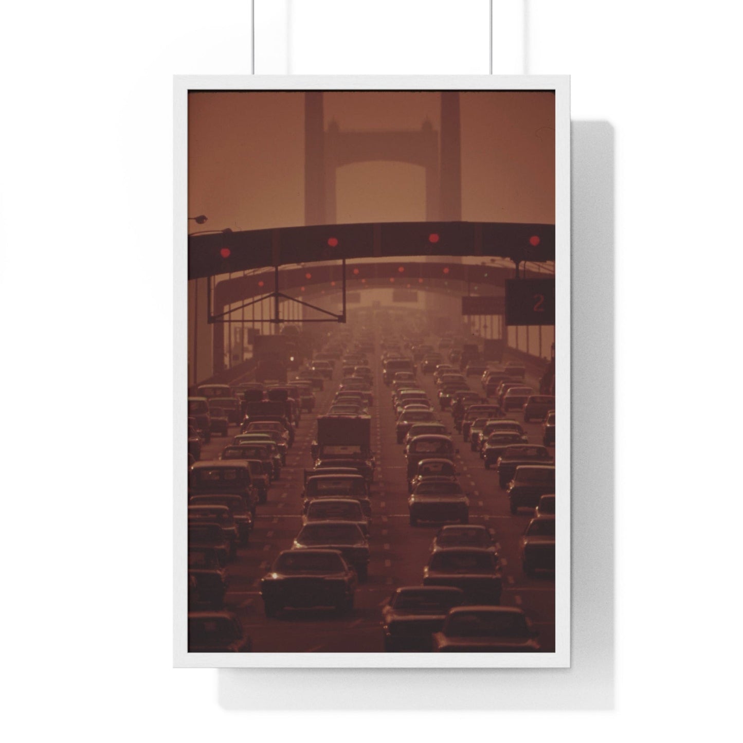 Poster 20" x 30" / White Walt Whitman Bridge, New Jersey Vintage photograph Framed Print