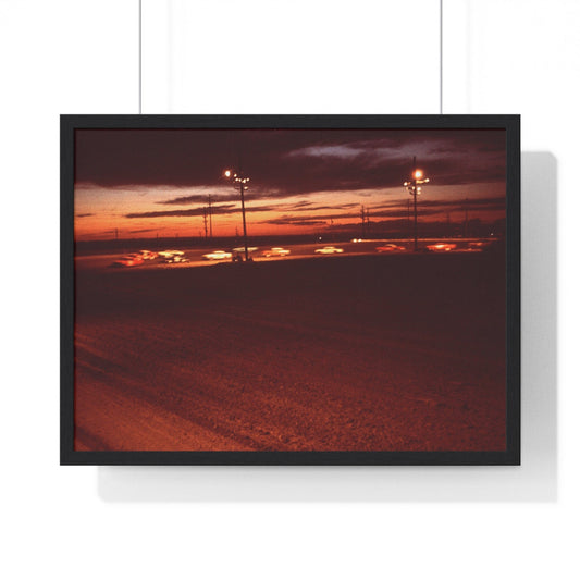 Poster 24″ x 18″ / Black Albuquerque Speedway Park, Framed Print
