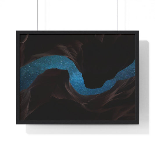 Poster 24″ x 18″ / Black Arizona Desert, Framed Print