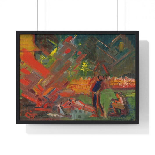 Poster 24″ x 18″ / Black By the campfire by Arnold Peter Weisz Kubincan, Framed Print