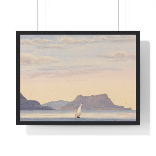Poster 24″ x 18″ / Black Cabrita Point - Rock of Gibraltar, Framed Print