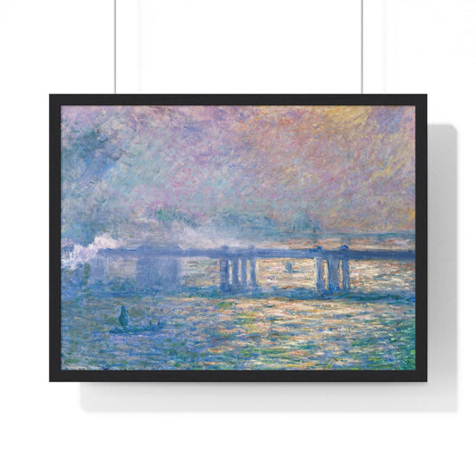 Poster 24″ x 18″ / Black Charing Cross Bridge (1903) by Claude Monet, Framed Print