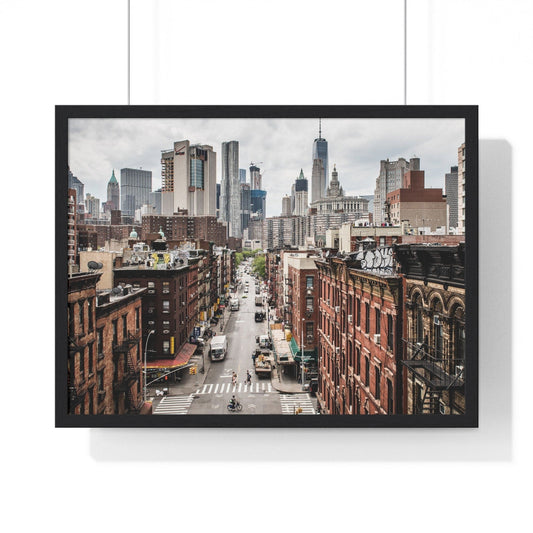 Poster 24″ x 18″ / Black City Road, Framed Print