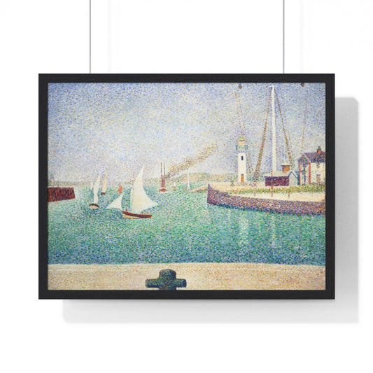 Poster 24″ x 18″ / Black Entrance of The Port of Honfleur by Georges Seurat (1886), Framed Print