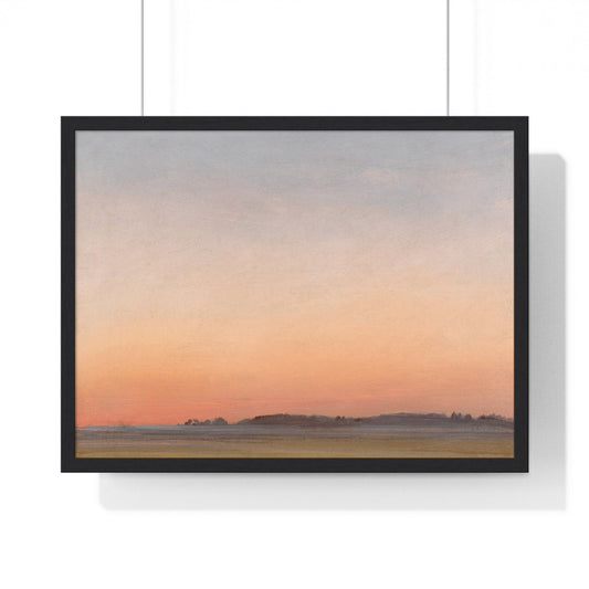 Poster 24″ x 18″ / Black Landscape oil painting by Circle of Carl Rottmann (1835-1845), Framed Print
