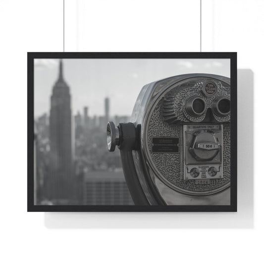 Poster 24″ x 18″ / Black New York City Background, Framed Print
