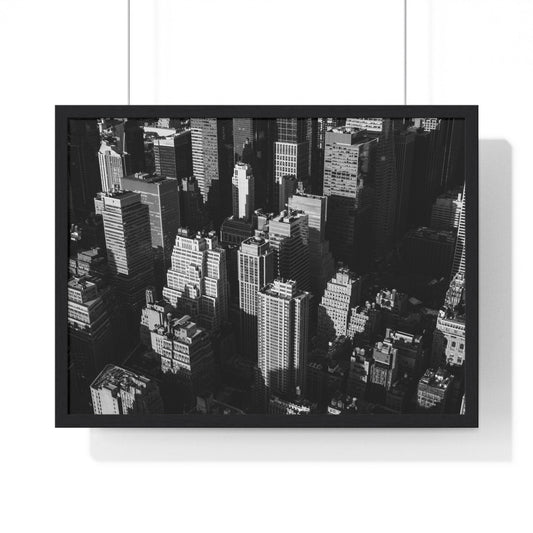 Poster 24″ x 18″ / Black New York Skyscrapers, Framed Print