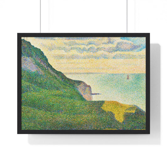 Poster 24″ x 18″ / Black Seascape at Port-en-Bessin, Normandy by Georges Seurat (1888) Framed Print