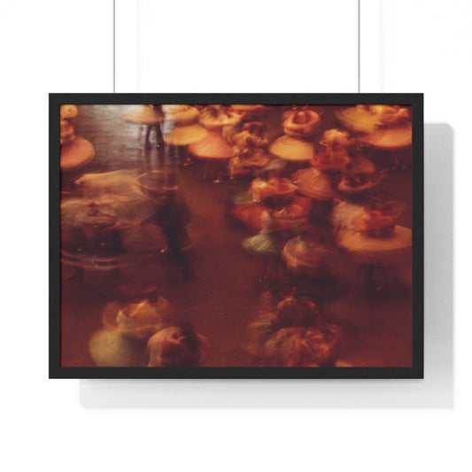 Poster 24″ x 18″ / Black Skirts Whirling At A Dance Festival Framed Print