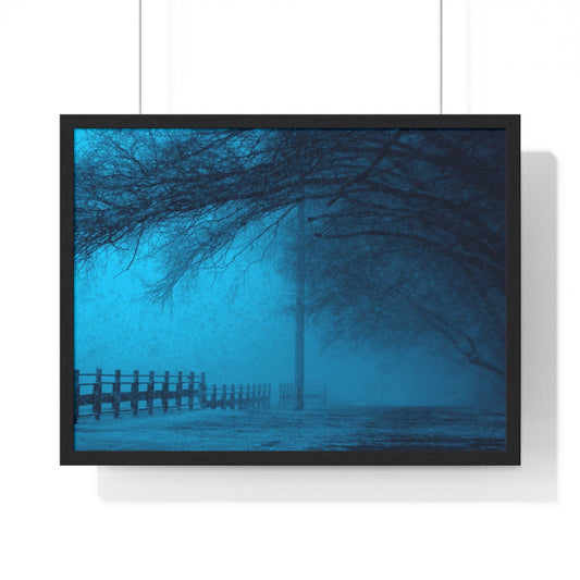 Poster 24″ x 18″ / Black Snow Storm Framed Print