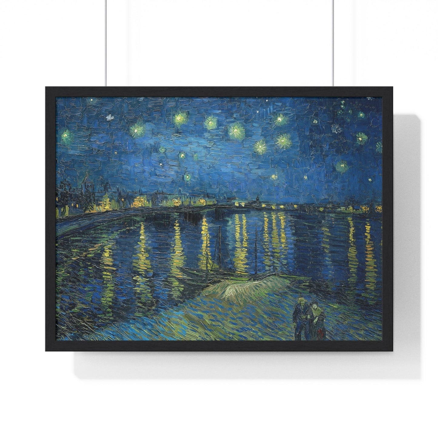 Poster 24″ x 18″ / Black Starry Night Over The Rhone Framed Print
