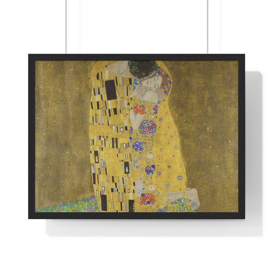 Poster 24″ x 18″ / Black The Kiss by Gustav Klimt, Framed Print