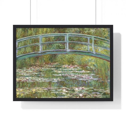 Poster 24″ x 18″ / Black Water Lillies Japanese Bridge by Claude Monet, Framed Print