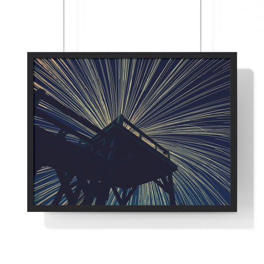 Poster 24″ x 18″ / Black Wooden Platform, Framed Print