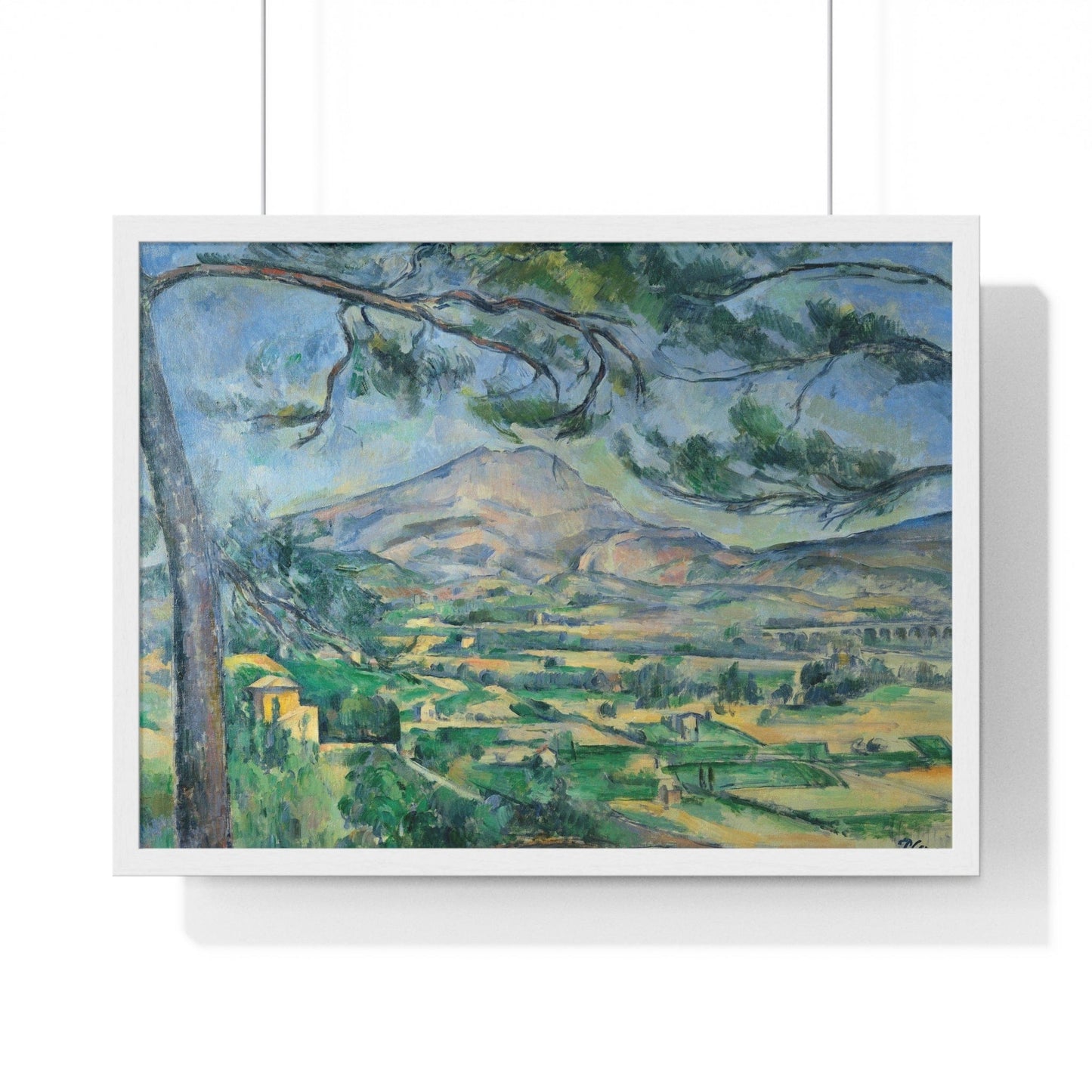 Poster 24″ x 18″ / White Mont Sainte-Victoire With Large Pine by Paul Cézanne, Framed Print